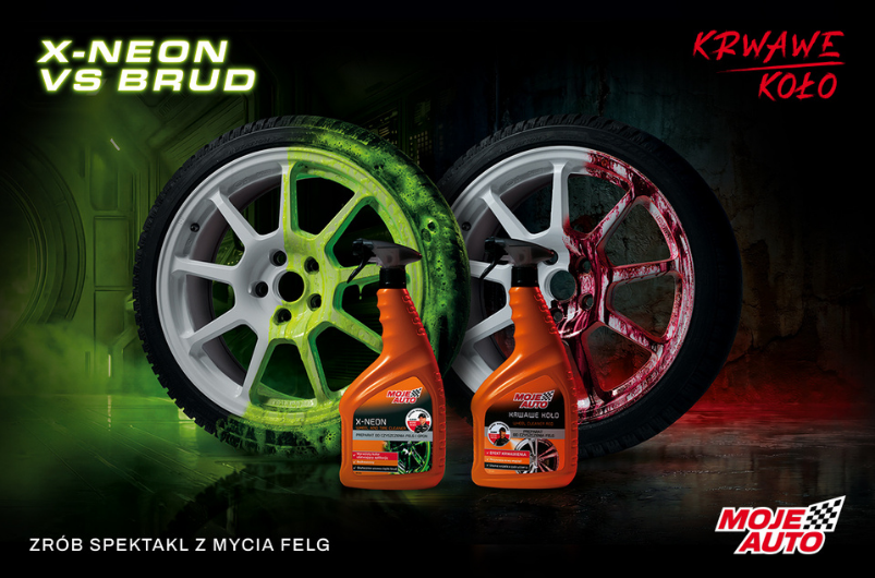 Baner Moje Auto Krwawe Koło i X-Neon