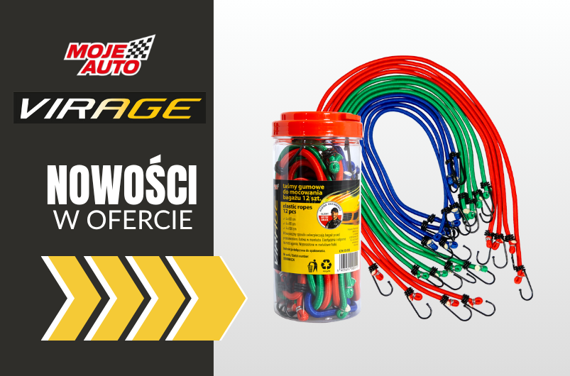 VIRAGE- Taśmy Gumowe do Mocowania bagażu 12szt (60,80,100cm)